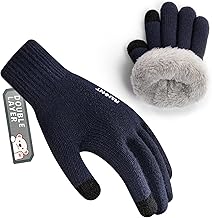 Rahhint Wool Kids Gloves for Boys Girls Winter Thermal Double Knit Gloves with Insulated Fleece Lined Keep Hand Warm Children Toddler Gift 3-15 Years