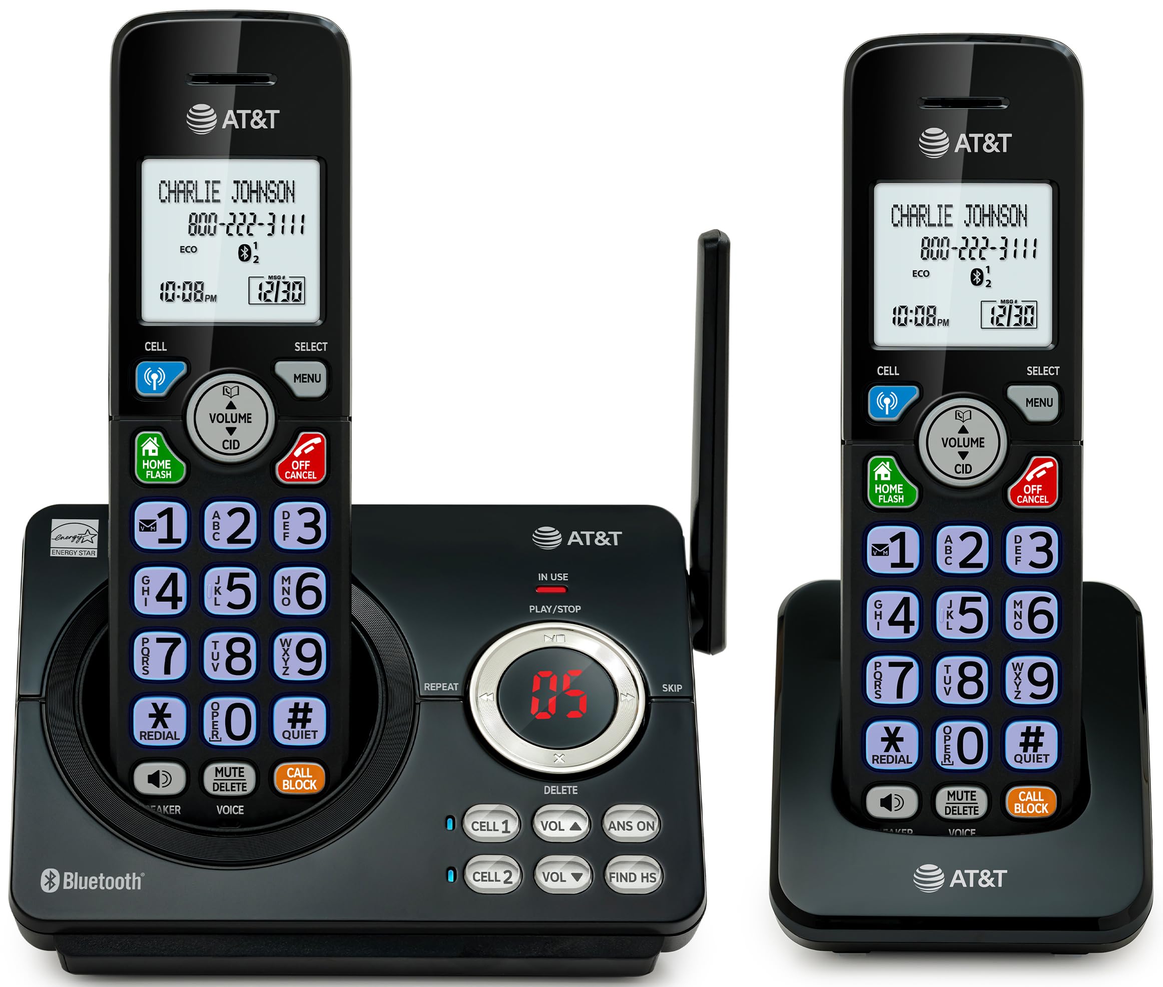 AT&T DL72219 DECT 6.0 2-Handset Cordless Phone for Home with Connect to Cell, Call Blocking, 1.8" Backlit Screen, Big Buttons, intercom, and Unsurpassed Range — Amazon image 16