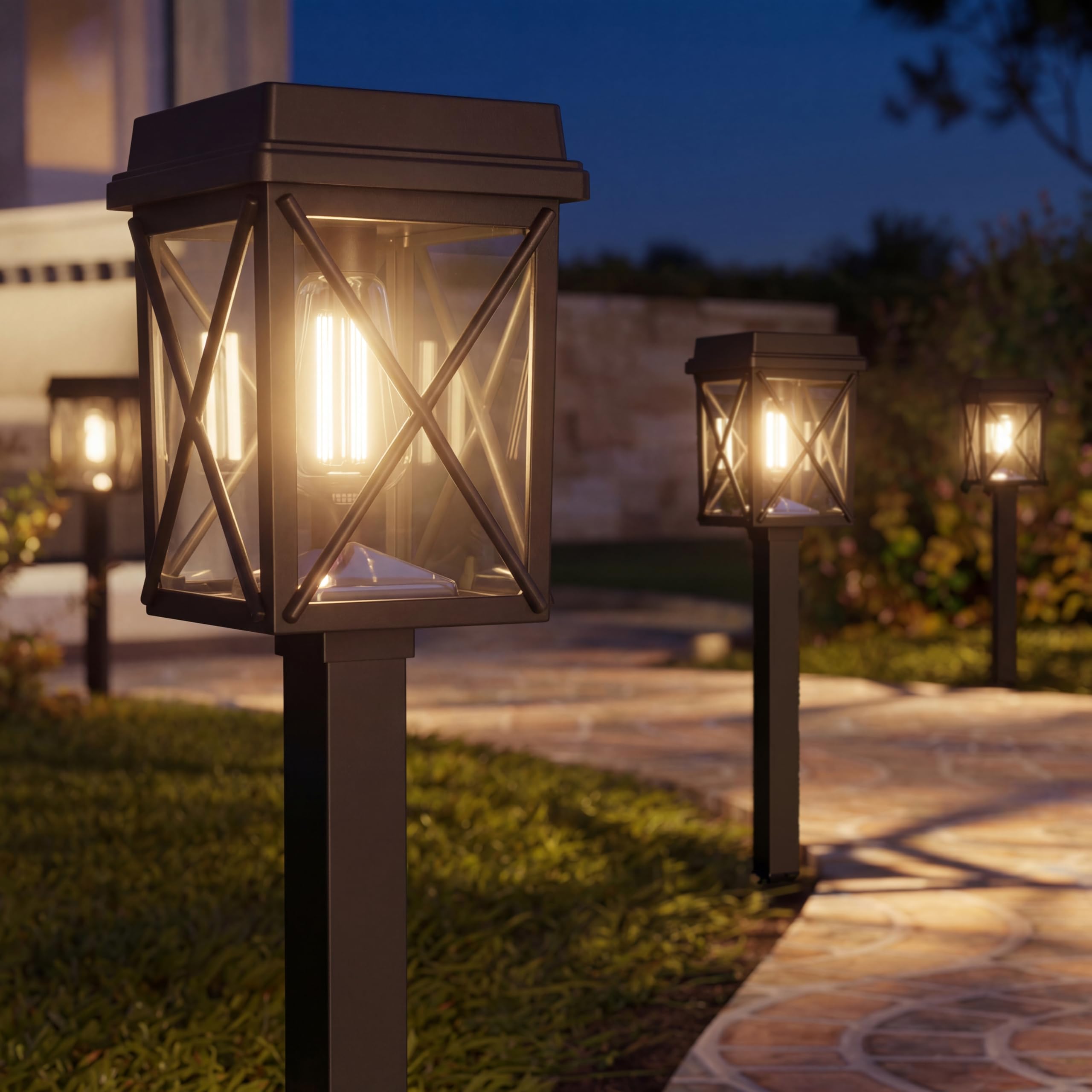 XMCOSY+ 12 Pack Solar Pathway Lights 50LM
