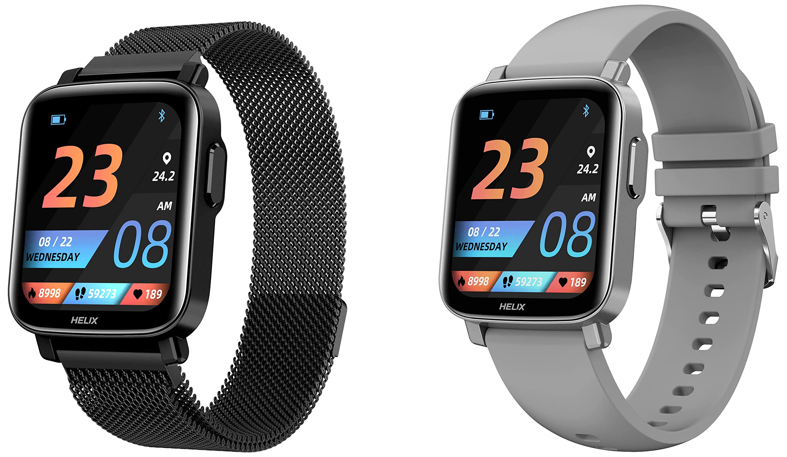 Helix Timex Metalfit SPO2 Couple smartwatches with Full Metal Body and Touch to Wake Feature, HRM, Sleep & Activity Tracker (B0BVB2W8LH) Amazon Price History, Amazon Price Tracker