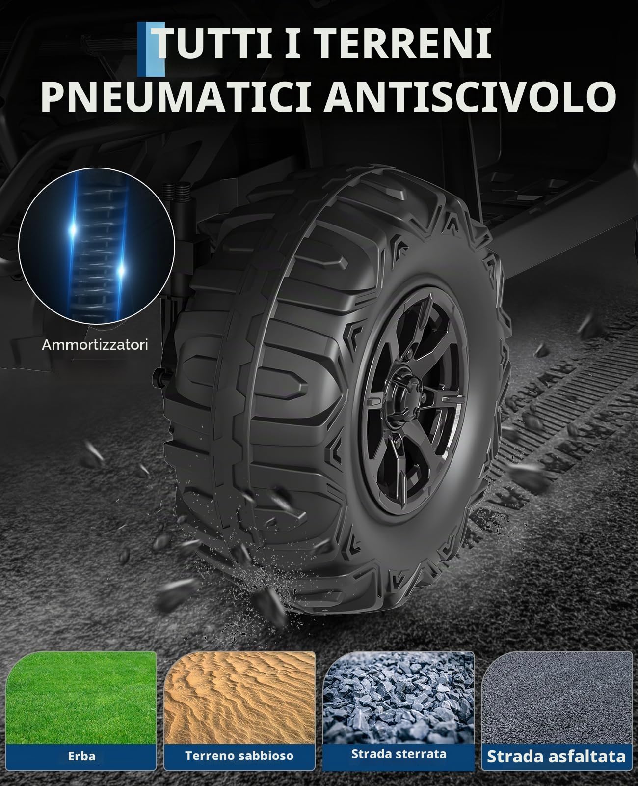 Garvee Quad Elettrico per Bambini 12V, Telecomando, Doppio Motore, Nero | Bandierina LED sospesa con connessione wireless USB, adatta a bambini dai 3 agli 8 anni, carico massimo 30 kg