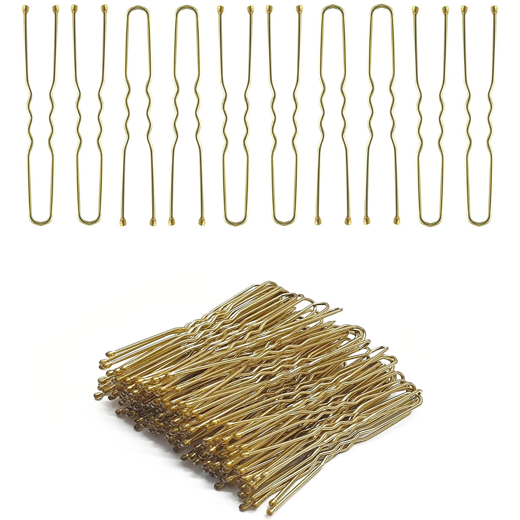 100 PCS U-Shaped Hair Pins for Buns (Blonde) - 5 cm / 2 Inches, Best for All Hair Types and Styles
