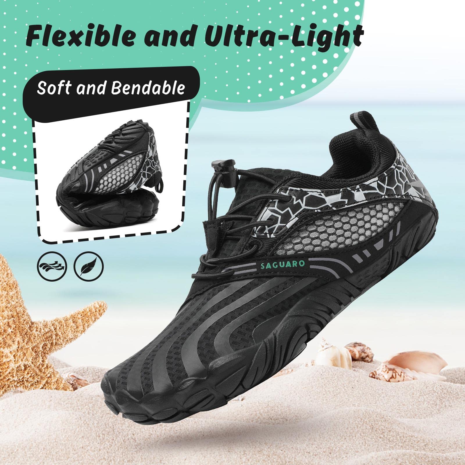 SAGUARO Enfants Chaussures Minimalistes Respirantes Garçons Filles Chaussures de Trail GR.24-36
