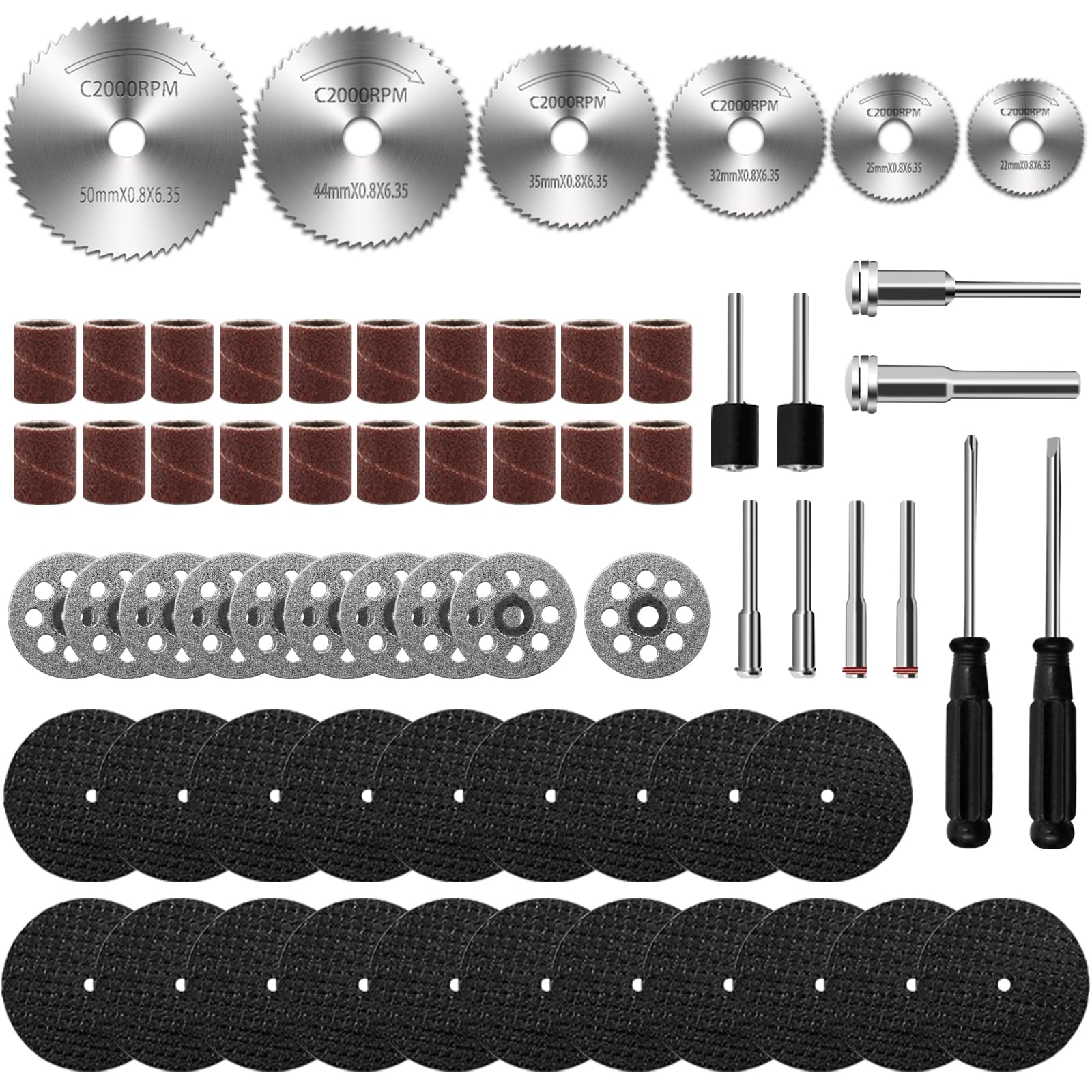 66Pcs Cutting Wheel Set for Dremel Rotary Tool 20Pcs Resin Cutting Discs 6Pcs HSS Circular Saw Blades 10Pcs 545 22mm Diamond Cutting Wheels 20Pcs