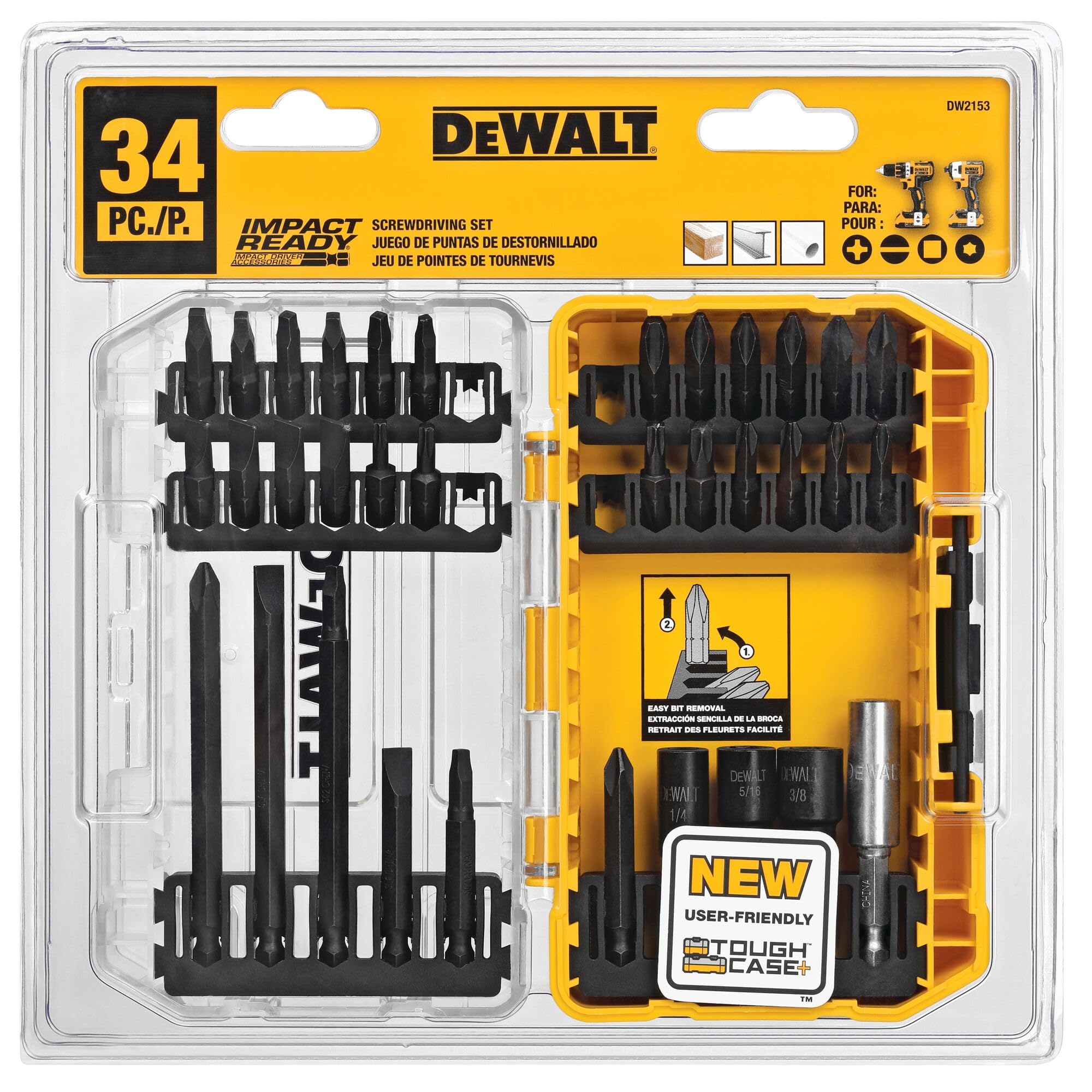 DEWALT DW2153 IMPACT READY Accessory Set, 34-Piece