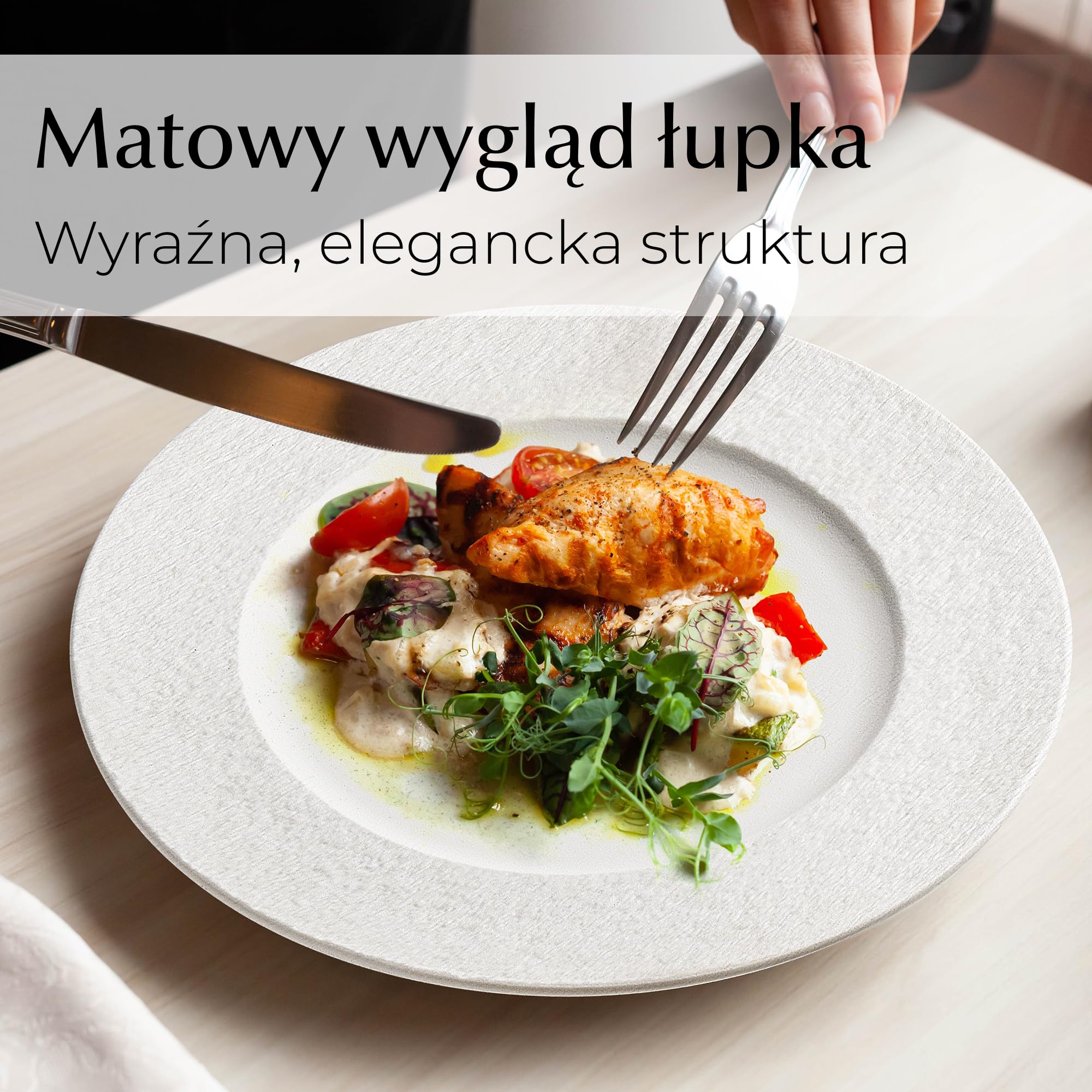 MIAMIO – 16-częściowy zestaw naczyń/nowoczesne naczynia ceramiczne/naczynia do jedzenia/zestaw dla 4 osób – kolekcja Oasis (biały, 20 x)