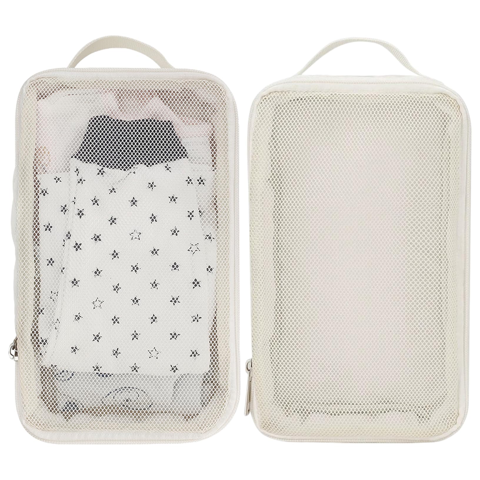 Diaper Bag Organizing Pouches, 2PCS Waterproof Pod Diaper Bag Organizer, Reusable Washable Storage Mesh Pouch with Hanging Rope for Travel