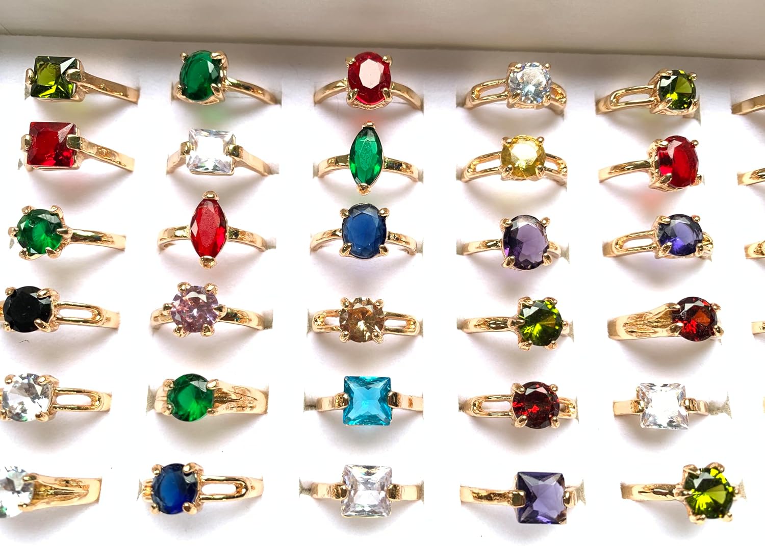 Colorful Gemstone Rings Fashion Ring Bulk Ring Wholesale Lot Zircon Stone Jewelry Birthstone Jewelry Stacking Rings