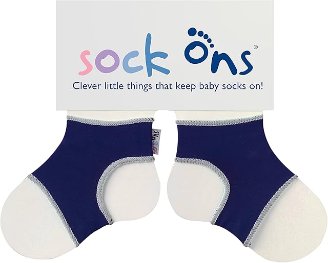 Sock Ons Clever Little Things That Keep Baby Navy Blue - 0-6 Months