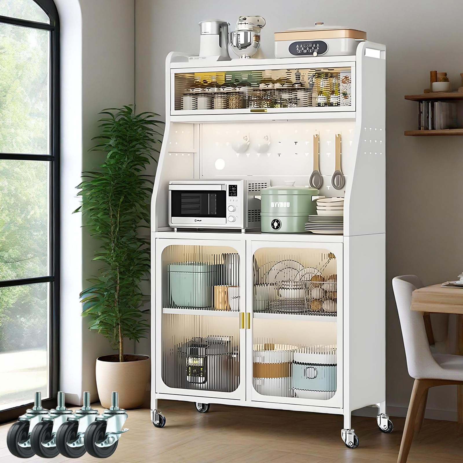 Hzuaneri Küchenschrank Sideboard 80x80x40cm - Landhausstil Mit Schublade & Türen