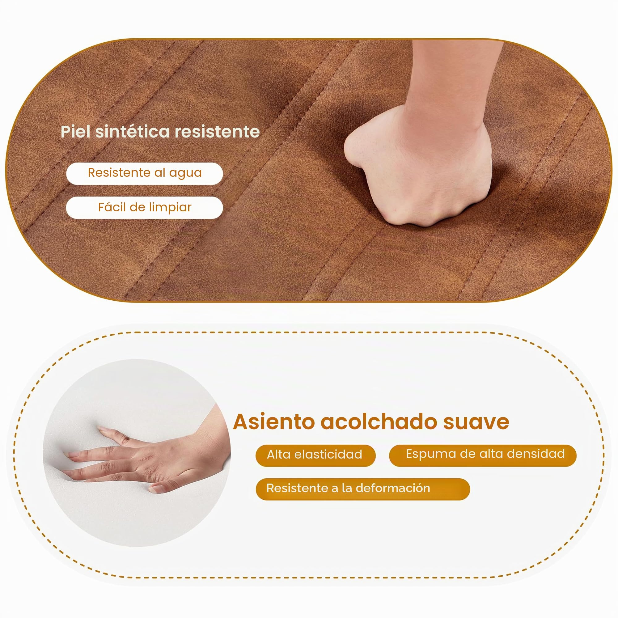 Yaheetech 6PCS Sillas de Comedor Nórdico Sillas de Cocina Pata Metal Marrón | Juego de Sillas de Comedor, Silla de Cocina con Patas de Metal, Asiento Tapizado, para Sala de Estar y Restaurante