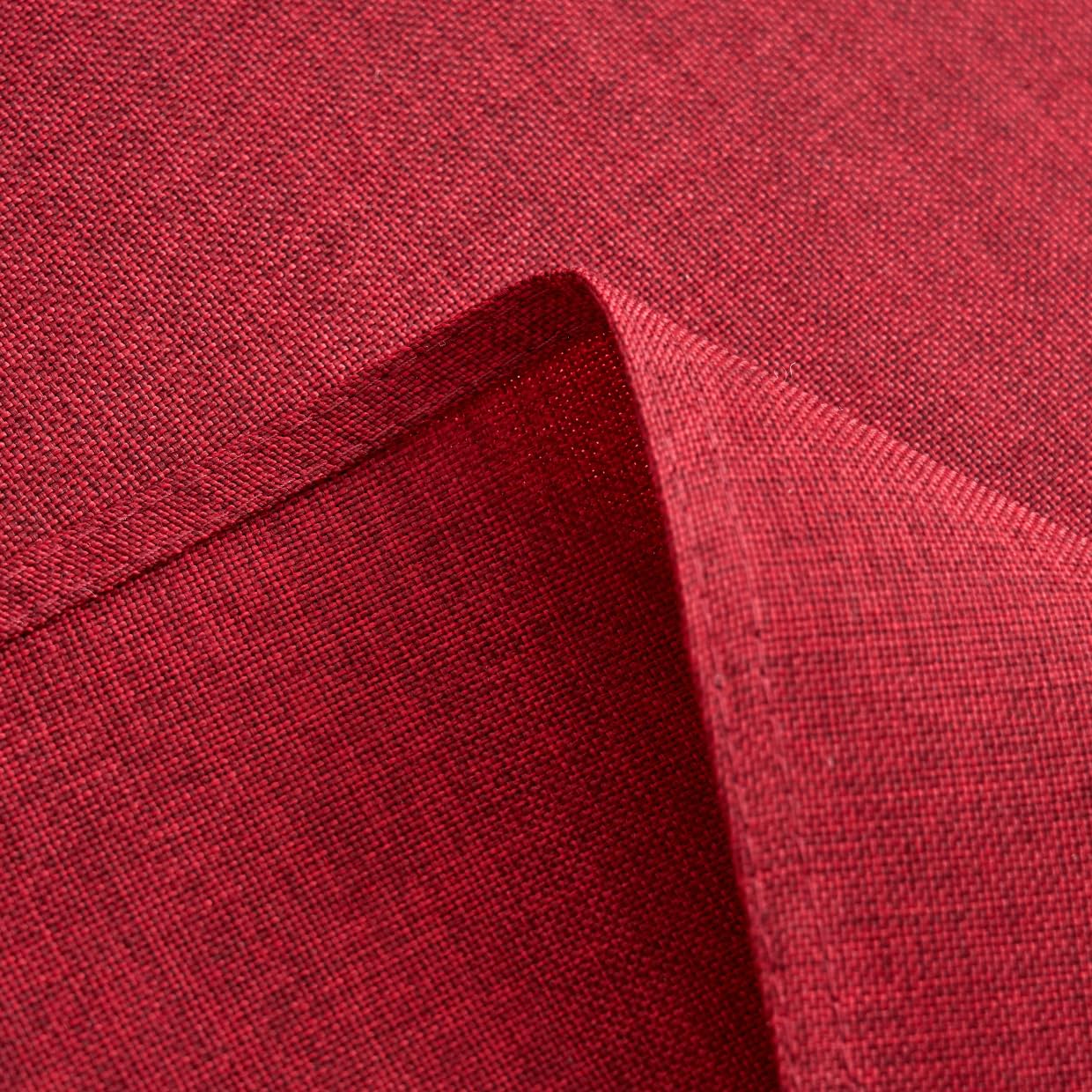 SPRICA Round Tablecloth 120cm Diameter Water Resistant Linen Texture Spill Proof Table Cover Solid Colour Circle Cover, Red - Image 4