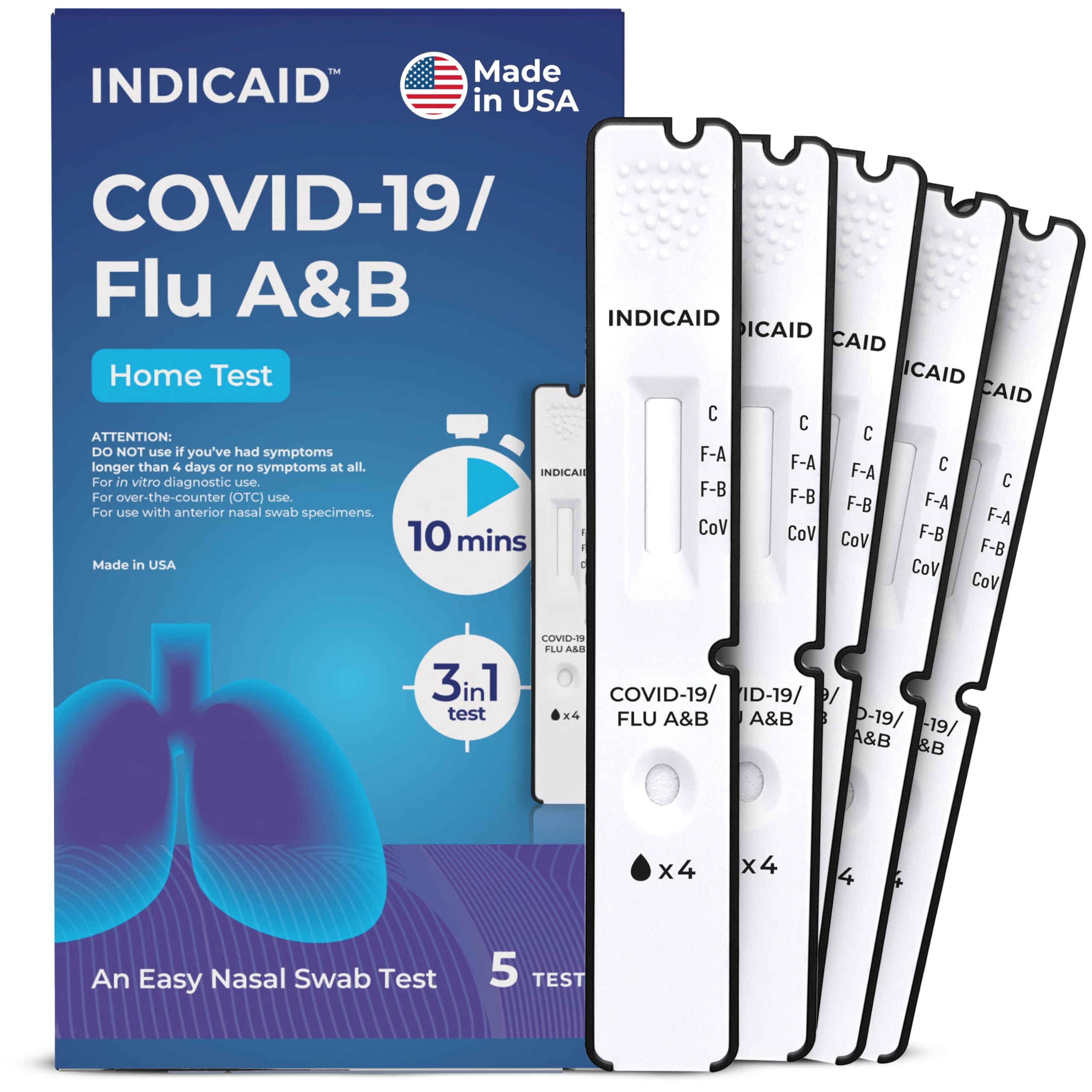 INDICAID COVID-19/Flu A+B 3-in-1 Antigen Test