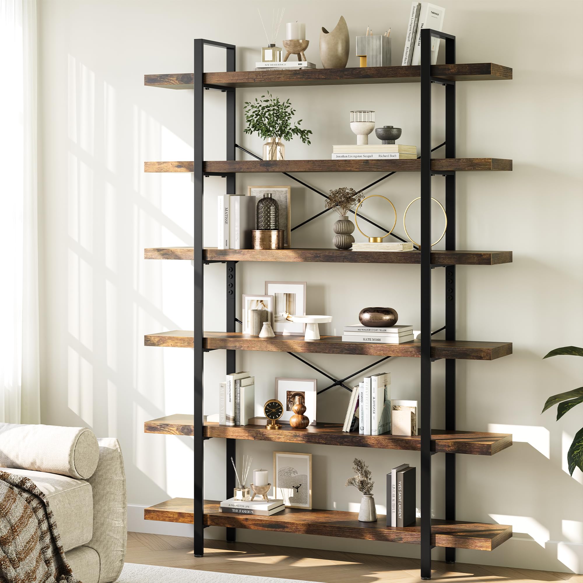 OtterOasis Heavy Duty 6-Tier Industrial Bookcase