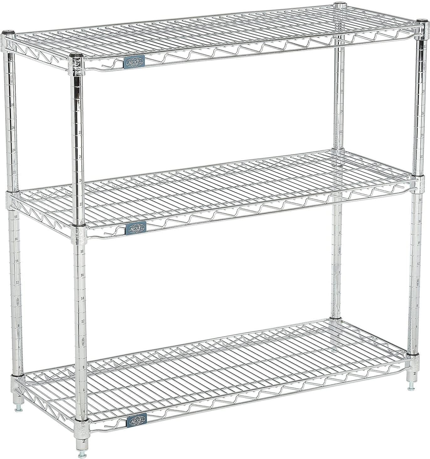 Global Industrial (3 Shelf Media Stand, Chrome, 60 x 14