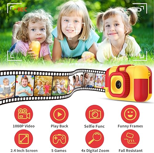 Miniatura 2 de Cámara para niños y niñas, cámaras de video digital HD 1080P para niños, cámara de juguete para selfies, regalos de Navidad y cumpleaños para niños
