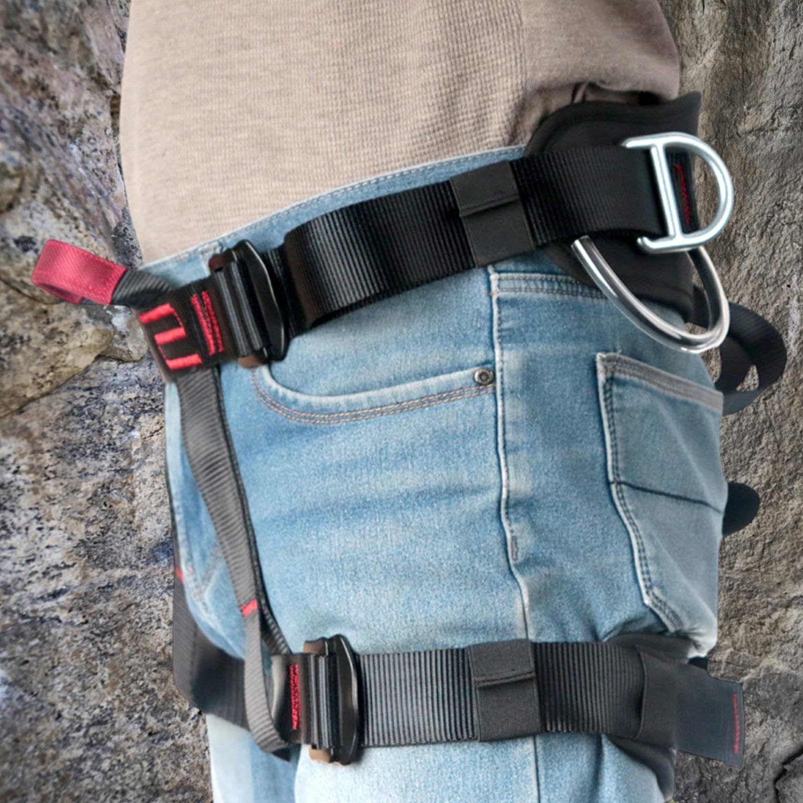 Arnés de Escalada para Hombre Equipo de seguridad ajustable | Arnés de Cuerpo Entero para Escalada para Montañismo, Rappel, Construcción, Principiantes y Profesionales