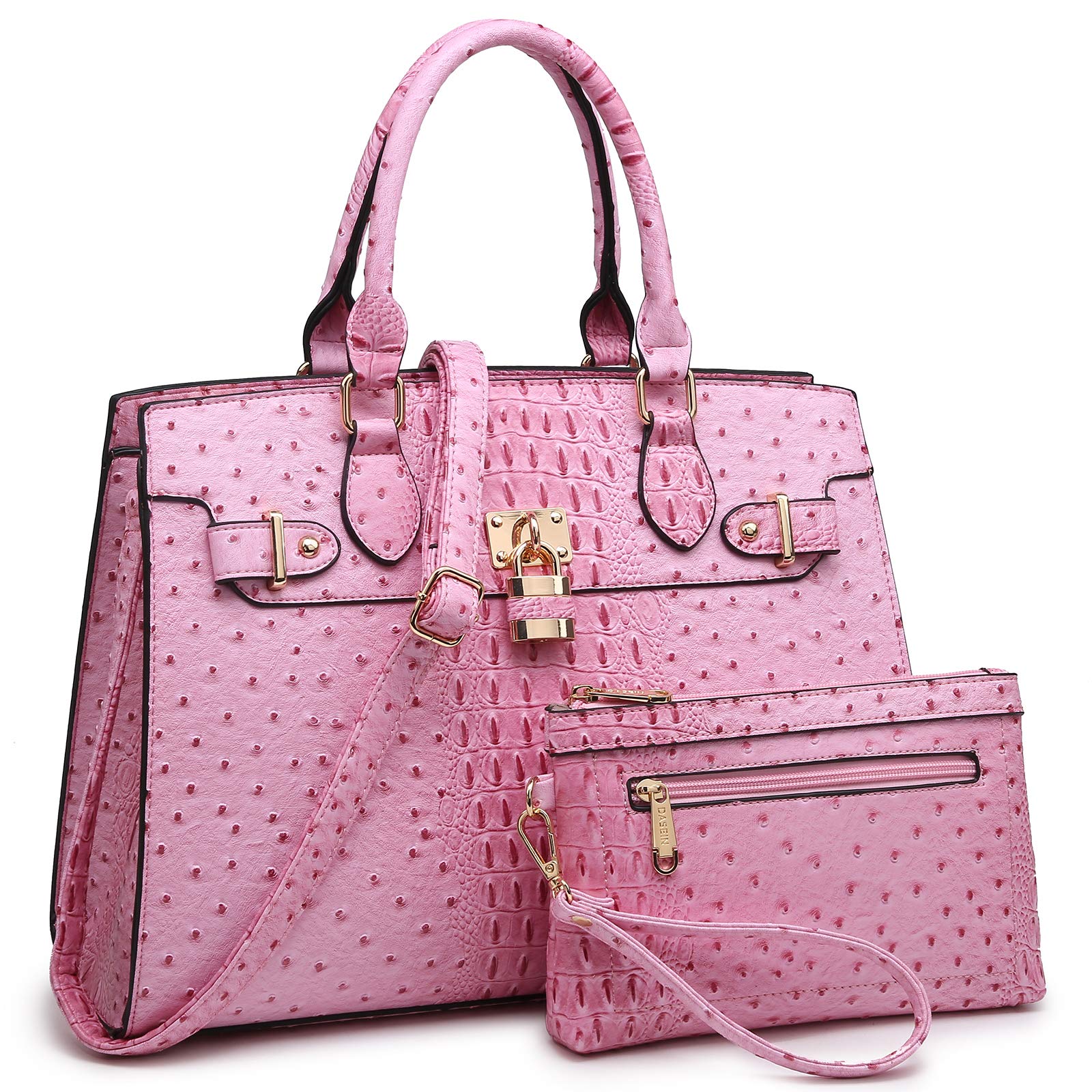 DaseinWomen Handbags and Purses Ladies Shoulder Bag Top Handle Satchel Tote Work Bag with Matching Clutch