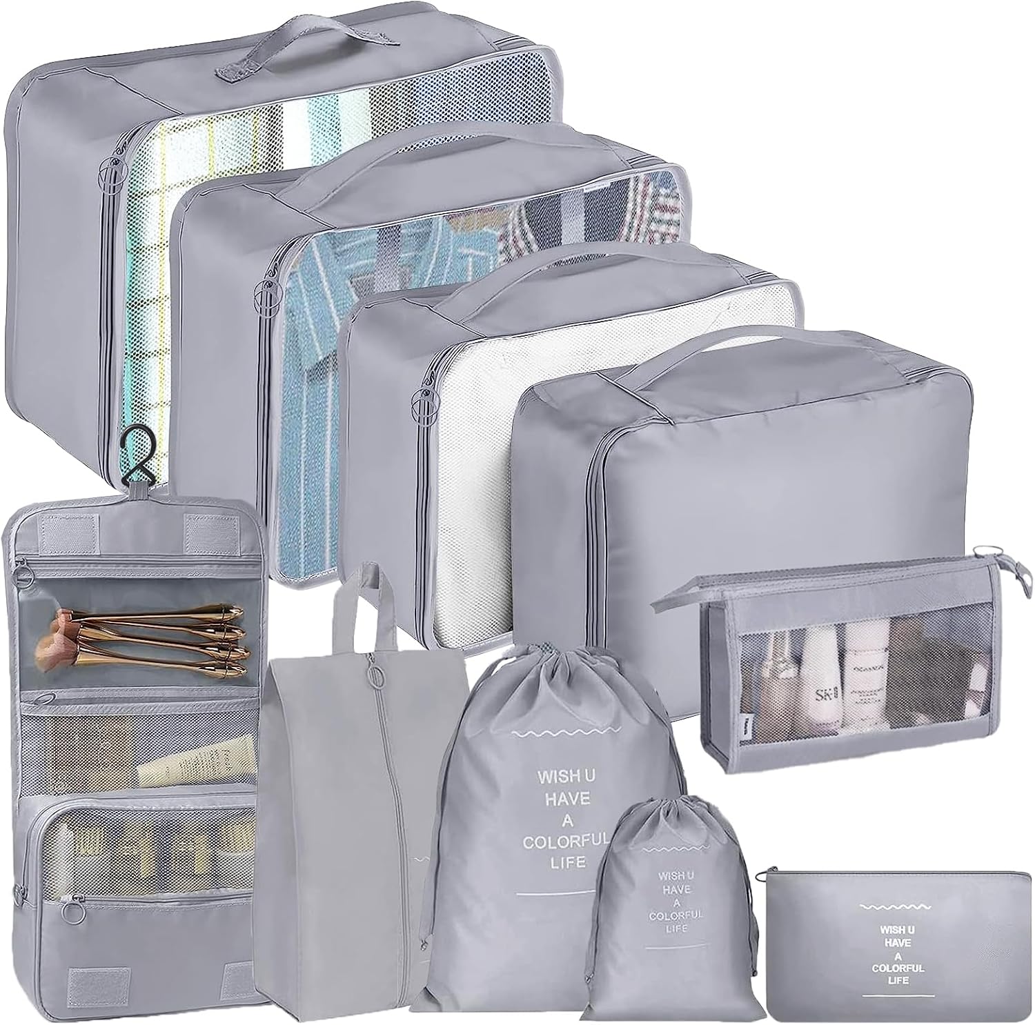 Packing Cubes for Suitcase, 10 PCS Travel Organiser Bags Storage Packing Cubes for Suitcases Backpack Carry On Luggage, Travel Essentials Bag Storage Bags Packing Cubes for Suitcase, 10 PCS Travel Organiser Bags Storage Packing Cubes for Suitcases Backpack Carry On Luggage, Travel Essentials Bag Storage Bags