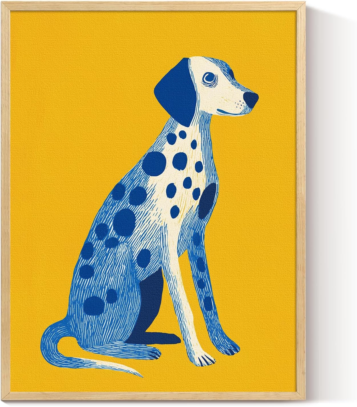 ARPEOTCY Framed Wall Art for Pet Lovers, Modern Illustrative Style for Contemporary Decor, for Kids Room & Nursery Decoration, Cheerful & Playful Aesthetic for Pet Owners,12x16inch