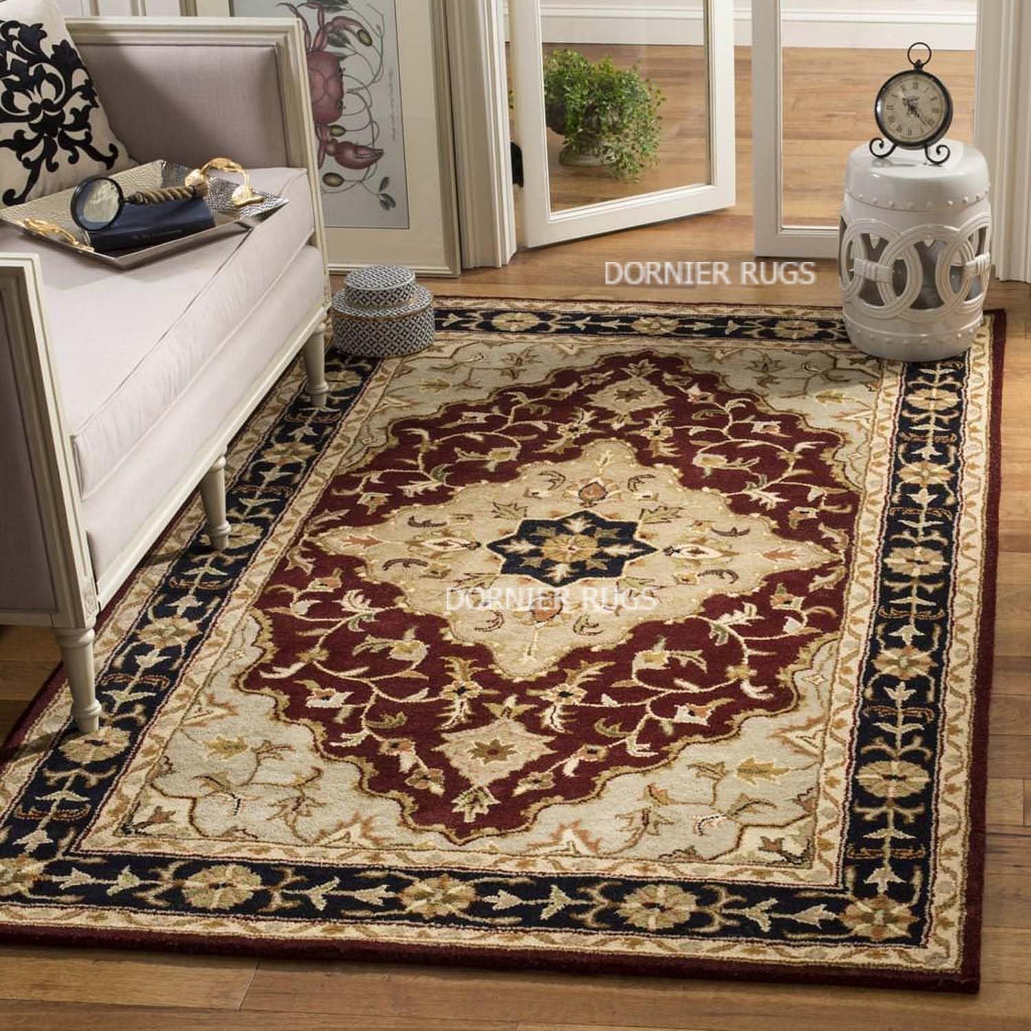 Hi-Fi Carpets Handmade Blended Pure Woollen Geometrical Carpet for Living Room Bedroom Living Room Home Size 4X6 FEET (B0CK8KB3VF) Amazon Price History, Amazon Price Tracker
