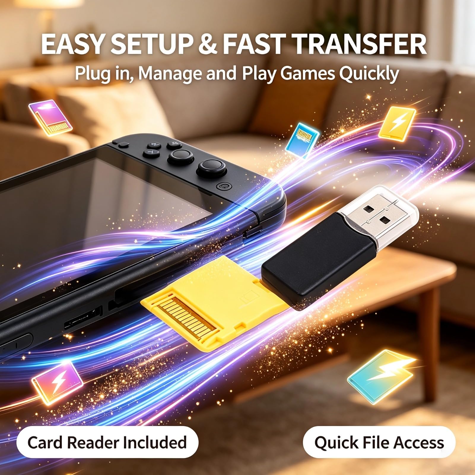 Lazmin112 2025 R4 Tarjeta de Memoria de Videojuegos, Chip ASIC Construido, Tarjeta Flash con Lector, para NDS/NDSL/NDSI/NDSI XL/2DS/3DS/3DS XL/Nuevo 3DS/Nuevo 3DS XL/2DS XL (Gold)