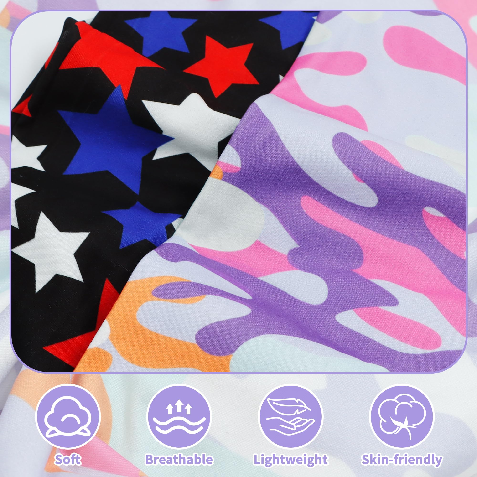 Leggings per Bambina Ragazze 2-Pack Vita Alta Elasticizzati Pantaloni Colorati Stampati Ragazza Leggeri Morbidi Legging Larghi Stretch Pants Casual Sport Abbigliamento Adolescenti 6-14 Anni
