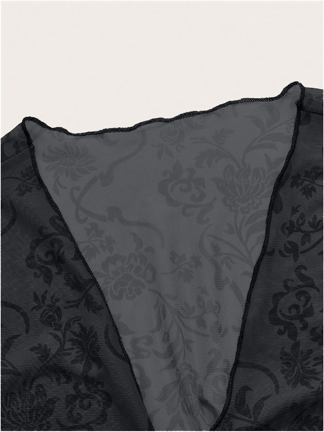 SOLY HUX Womens Fairy Bell Sleeve Top Floral Lace Tie Front Crop Cardigan Y2k - Image 3