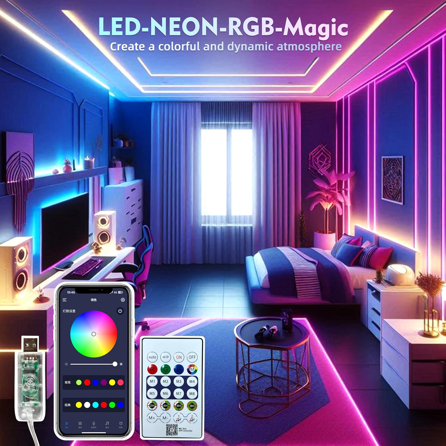32.8ft Neon Rope Lights,LED Strip Lights - Waterproof, Bendable, Indoor/Outdoor Use for Parties, Home Decor (10M/32.8FT)