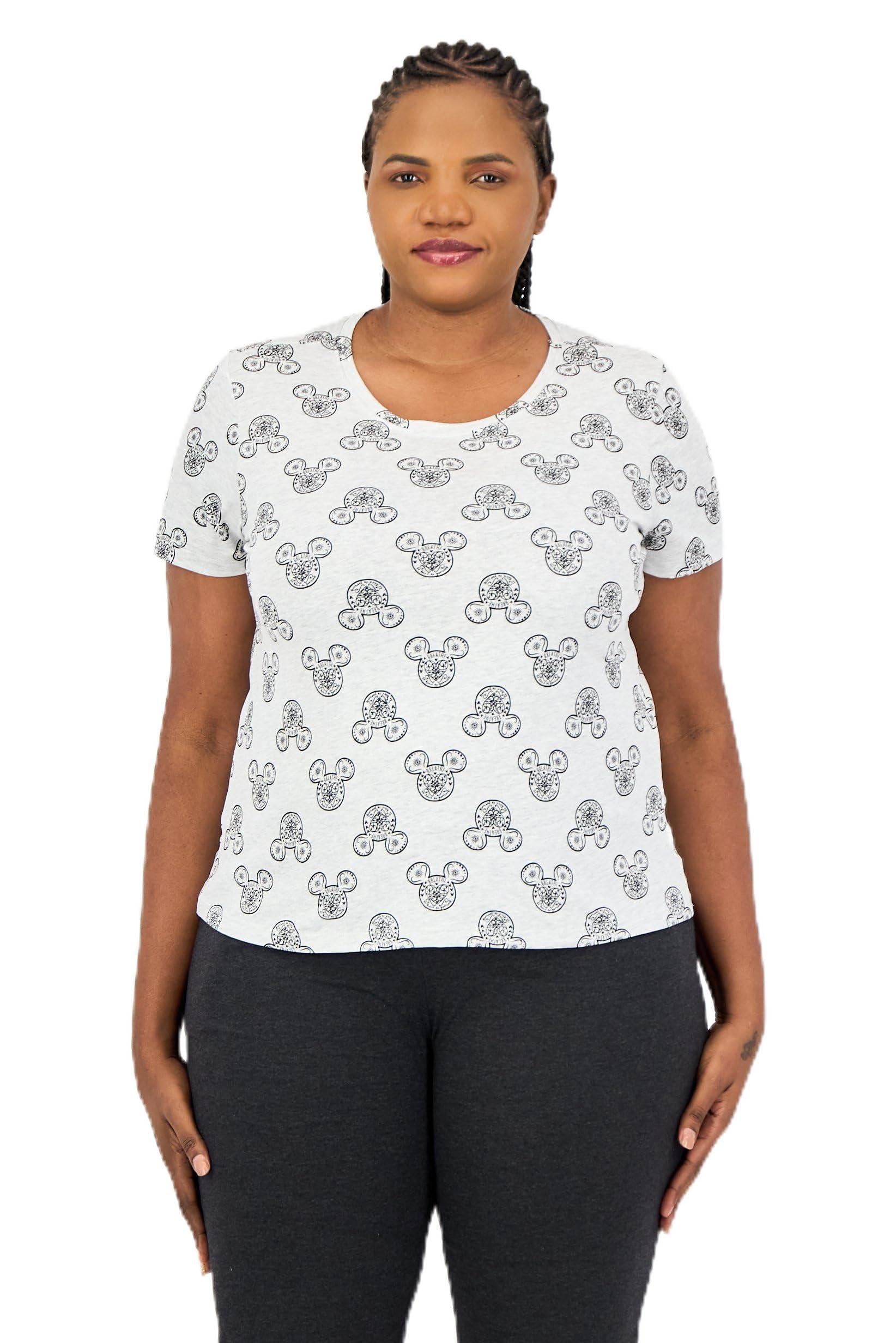 Disney x Zivame Women Plus Size Allover Print Top And Bottom Pyjama Set, Multicolor S