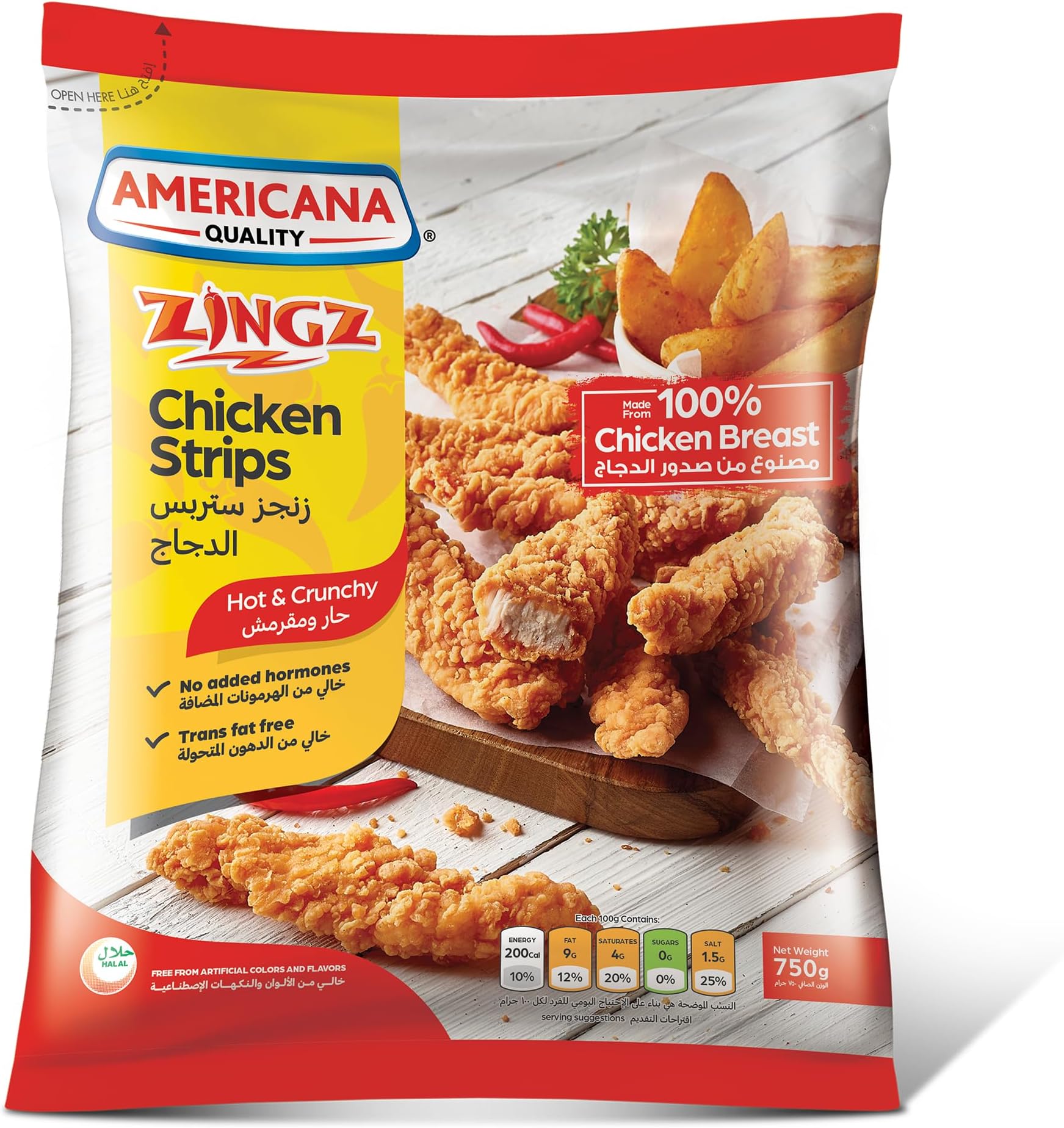 Americana Zingz Chicken Strips Hot and Crunchy 750g