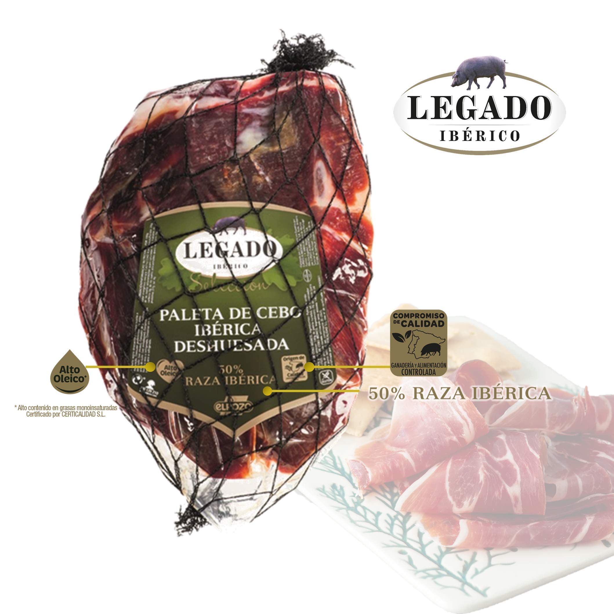 ElPozo Paleta Ibérica De Cebo, Deshuesada, 2300 Gramo