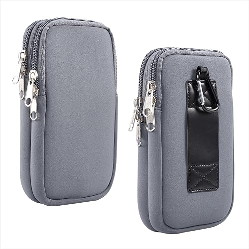 Soporte de clip para cinturón de teléfono celular para hombre, funda de nailon multiusos con correa para el hombro y tarjetero, bolso para cinturón