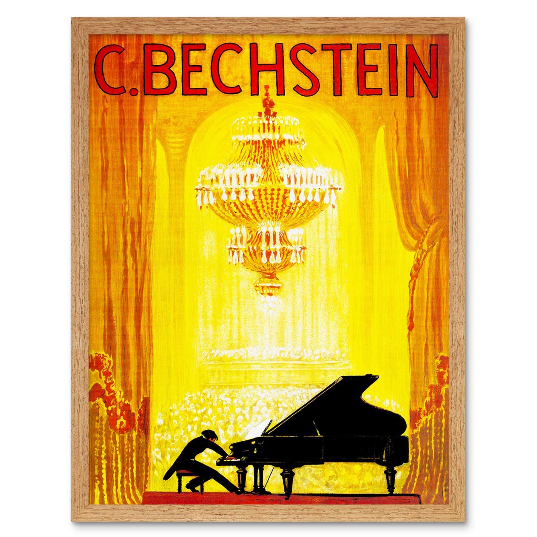 Wee Blue Coo Music Concert Advert Bechstein Piano Pianist Opera House Art Print Framed Poster Wall Decor 12X16 Inch
