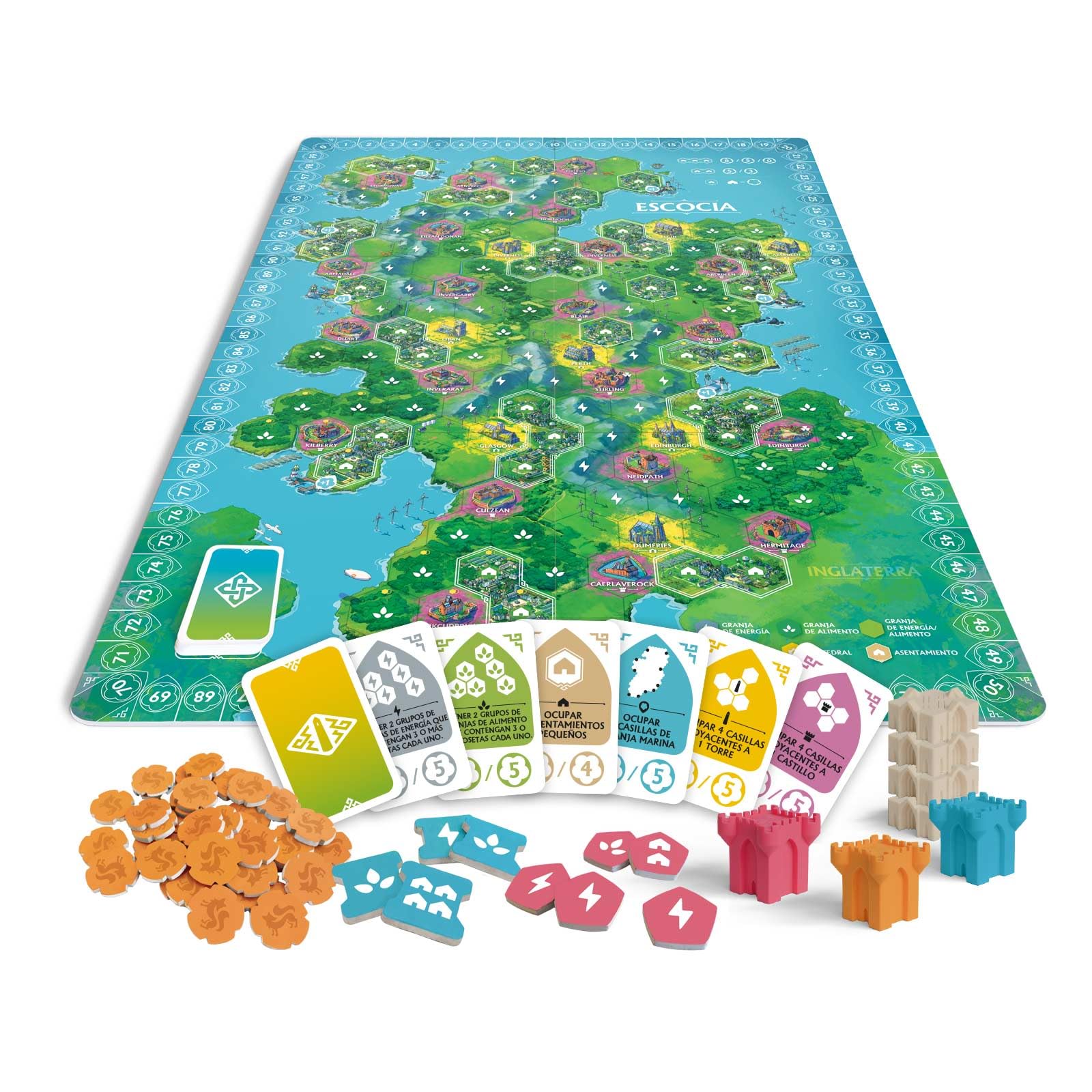 Devir - Rebirth Strategia i kontrola obszaru gra planszowa, układanie płytek, średniowieczny motyw celtycki, Reiner Knizia, 2-4 graczy - wersja hiszpańska
