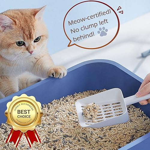 Cat Pooper Scooper, 2 in 1 Cat Litter Scoop with Holder Stand Cat Stuff Cat Scooper for Litter Box Cat Accessories Cat Supplies Kitty Litter Scoop Heavy Duty and Easy Clean Scoop Away Cat Litter