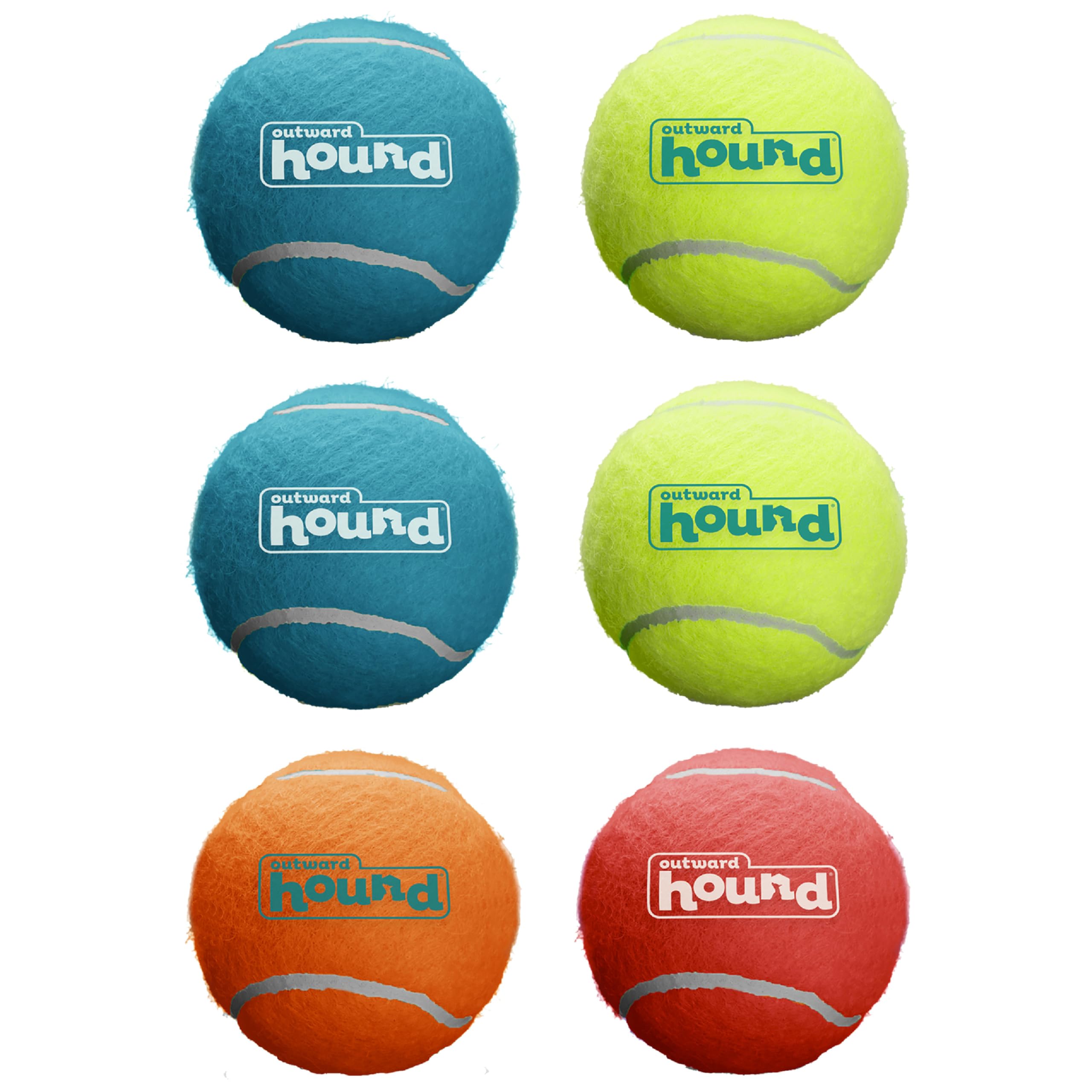 Outward Hound Squeaker Ballz – Squeaky Tennis Balls for Dogs Under 50 lbs, Interactive Dog Toy for Fetch & Training, Medium (2.5"), 6‑Pack