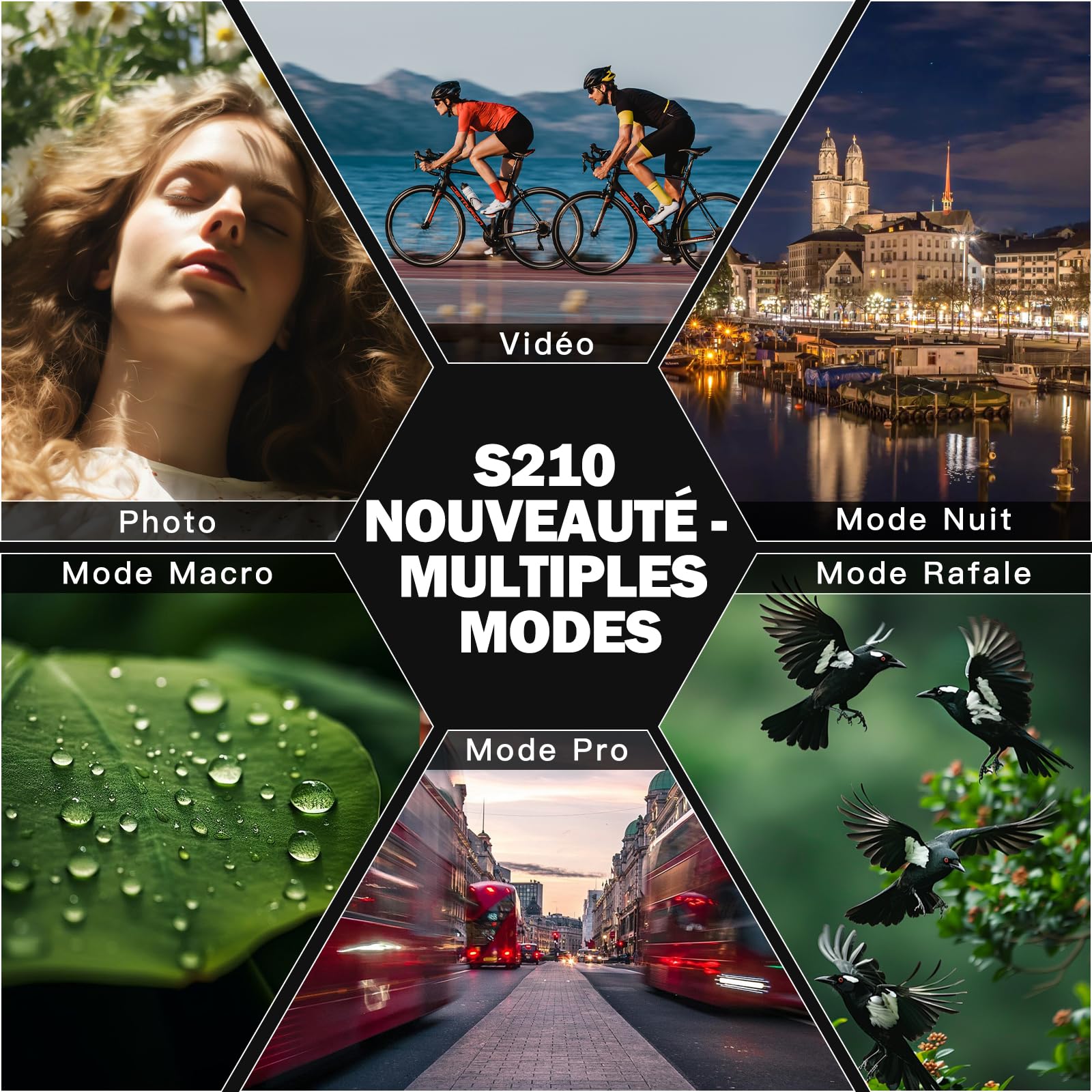 NBD Appareil Photo 8K 64MP, Autofocus, Zoom Optique 16X, Noir | Écran 180°, WiFi, Micro, Trépied, 2 Batteries, Carte 32Go, Micro-HDMI, Modes PASM, Vlog, Voyage, Débutants