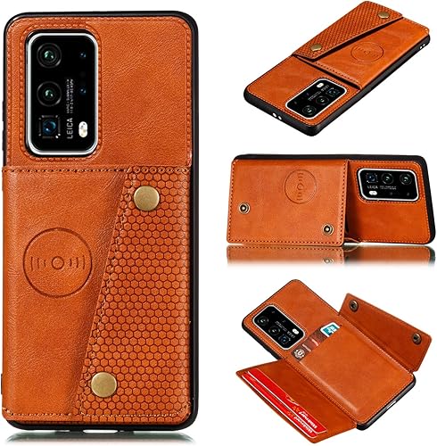 Elubugod Funda para Huawei P40 Pro, con ranura para tarjeta para Huawei P40 Pro ELS-NX9 ELS-N04 ELS-AN00 ELS-TN00 Funda marrón