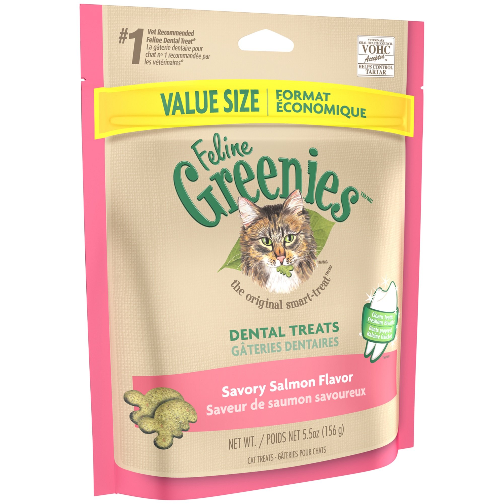 Feline Greenies Natural Dental Care Cat Treats Savory Salmon