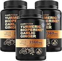Vista 10 de Suplementos 4 en 1 de cúrcuma y ajo con BioPerine – Cápsulas de raíz de cúrcuma y jengibre de 2360 mg con ajo – Mezcla herbal de alta potencia