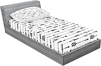 Vista 365 de Lunarable Grey Fitted Sheet & Pillow Sham Set, Pattern with Random Footprints Paw Traces Pet Legs Friendly Cats and Dogs, Decorative Printed 3 Piece