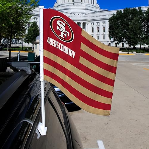 Vista 109 de Rico Industries NFL Double Sided Car Flag - 16" x 19" - Strong Pole That Hooks onto Car/Truck/Automobile