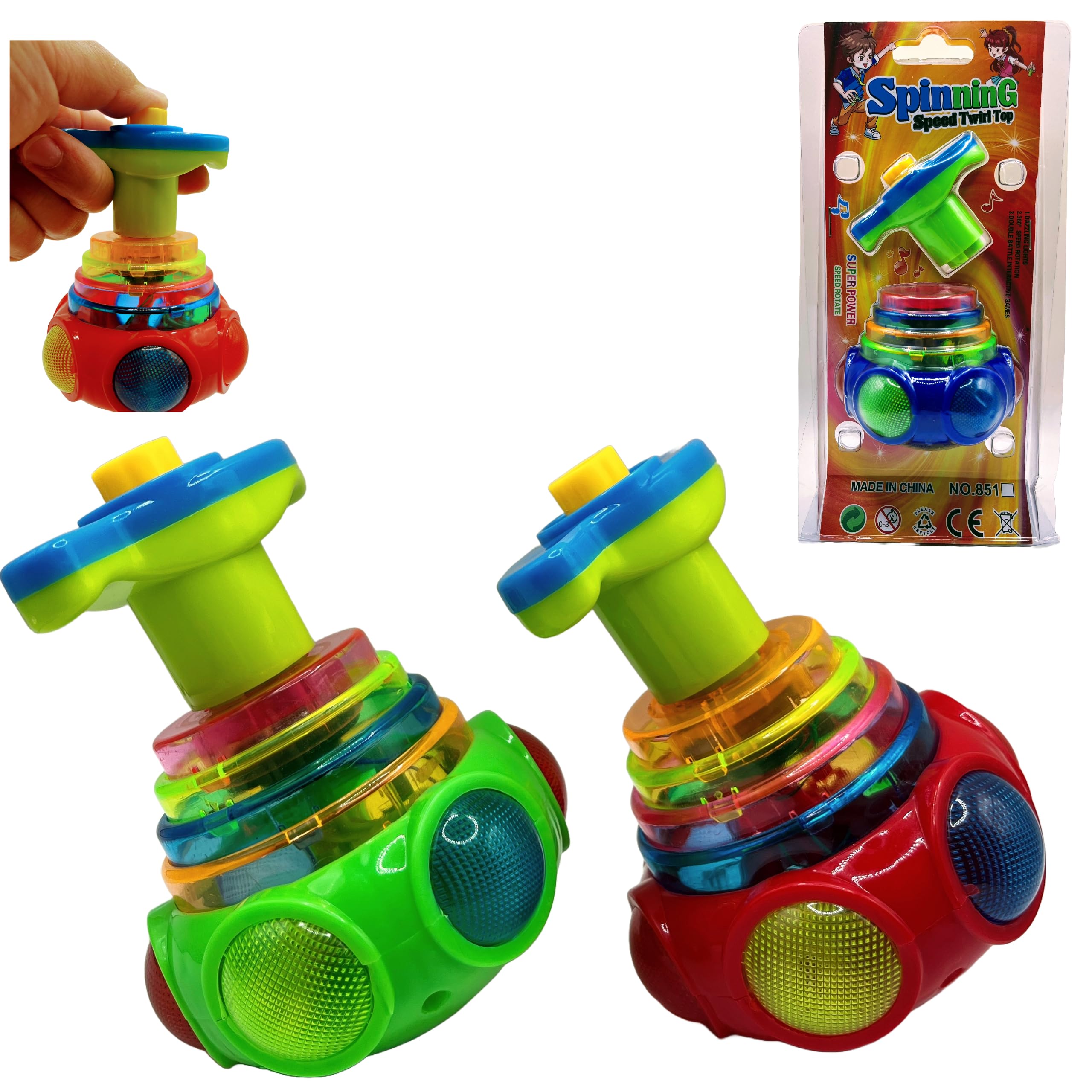 Spinner Trompo Con Luz Led Trompo Luces Música Lanzador X 12 Und