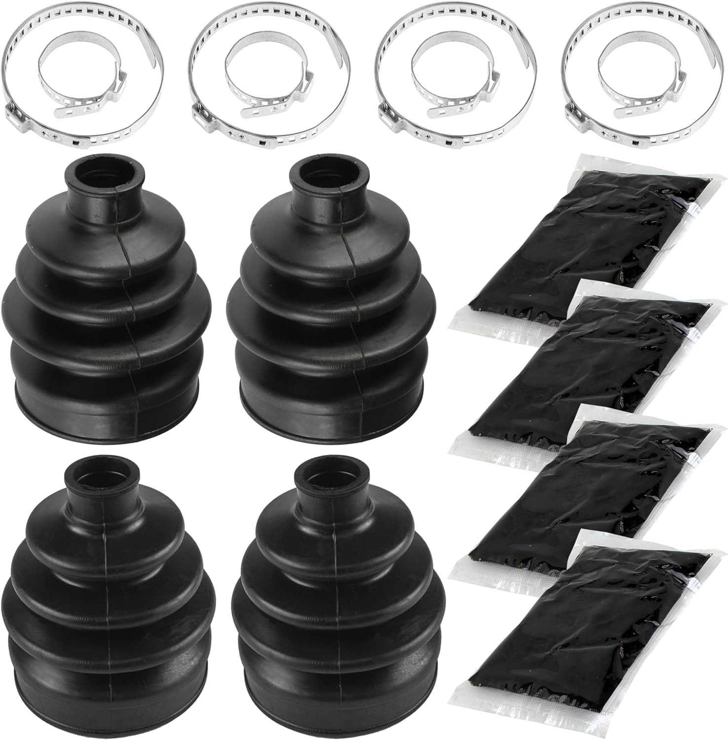 Caltric 2 Front Axle Outer and Inner CV Boot Kit Compatible with Can-am Maverick 1000R 4 X 4 mr 2014 2015 2016 2017