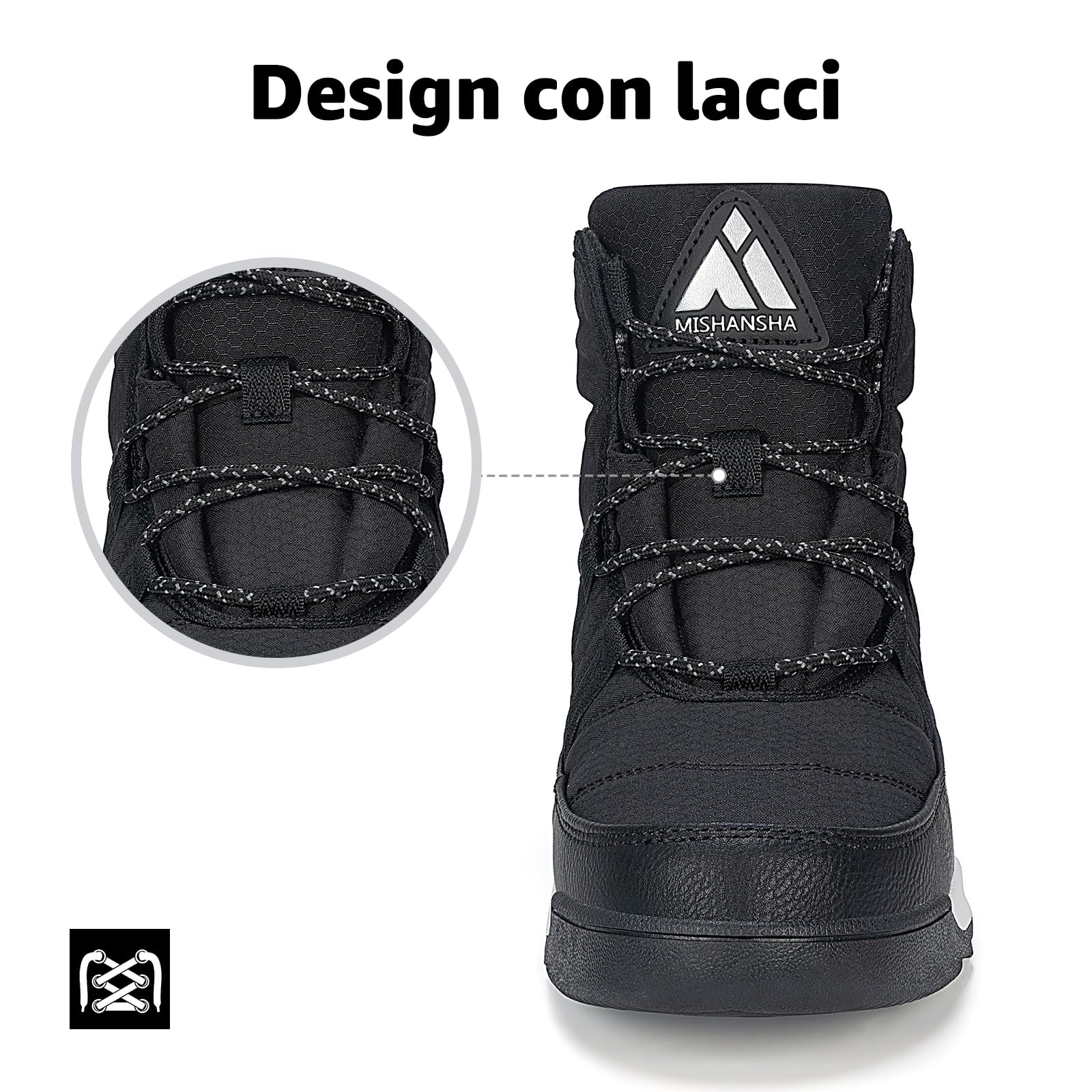 Mishansha Stivali da Neve Donna Antiscivolo Caldi Scarpe Invernali Comfort Gr.36-42