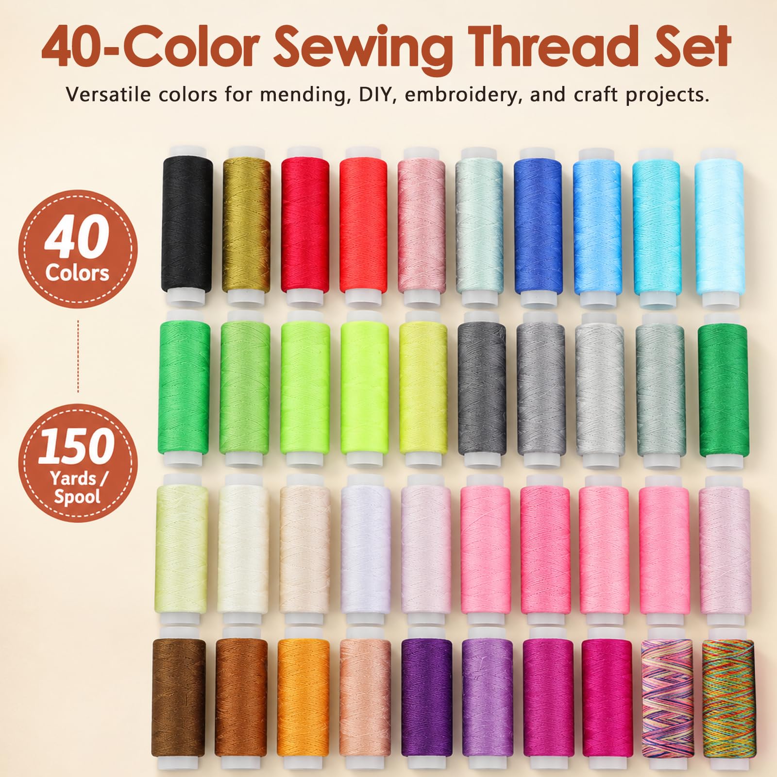 Hoarecal Kit de costura grande para adultos: 241 piezas de suministros de costura
