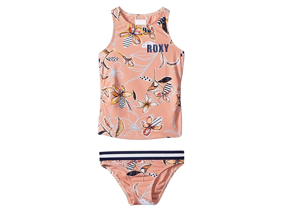 

Roxy Kids Let's Be Roxy Tankini Set (Toddler/Little Kids) (Coral Almond Trellis Climb Swim) Girl's Swimwear Sets
