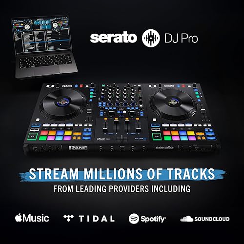 Vista 9 de Controlador DJ Rane FOUR Stems con 4 Decks, Ruedas Jog de 8.5" con Pantallas, Mezclador con FX Interno, Serato DJ Pro y Pitch 'n Time Incluidos