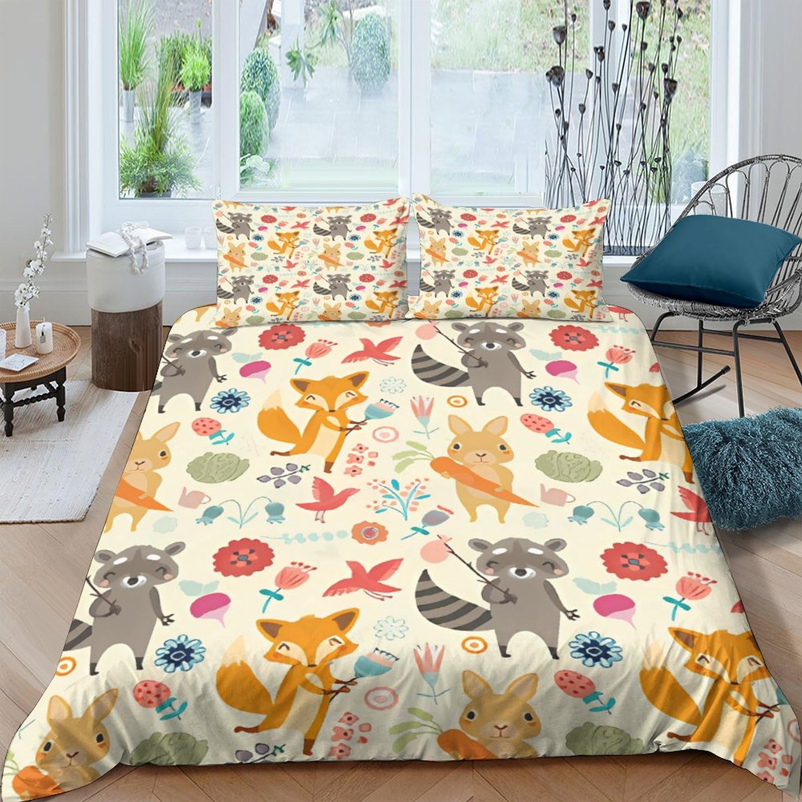 Housse de couette animaux 3D pour lit King 220x240 parure de lit enfant et adulte